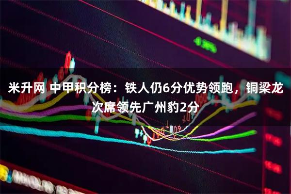 米升网 中甲积分榜：铁人仍6分优势领跑，铜梁龙次席领先广州豹2分